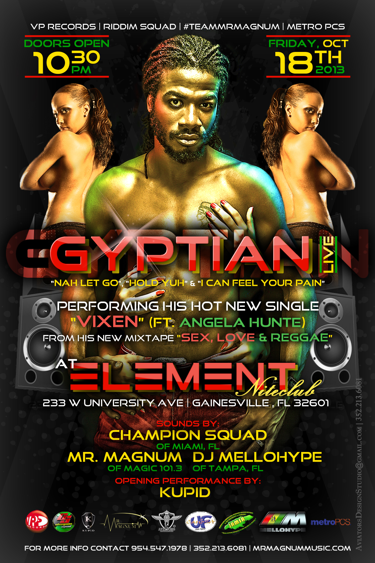 Flyer for Gyptian Live presented by Team Mr. Magnum