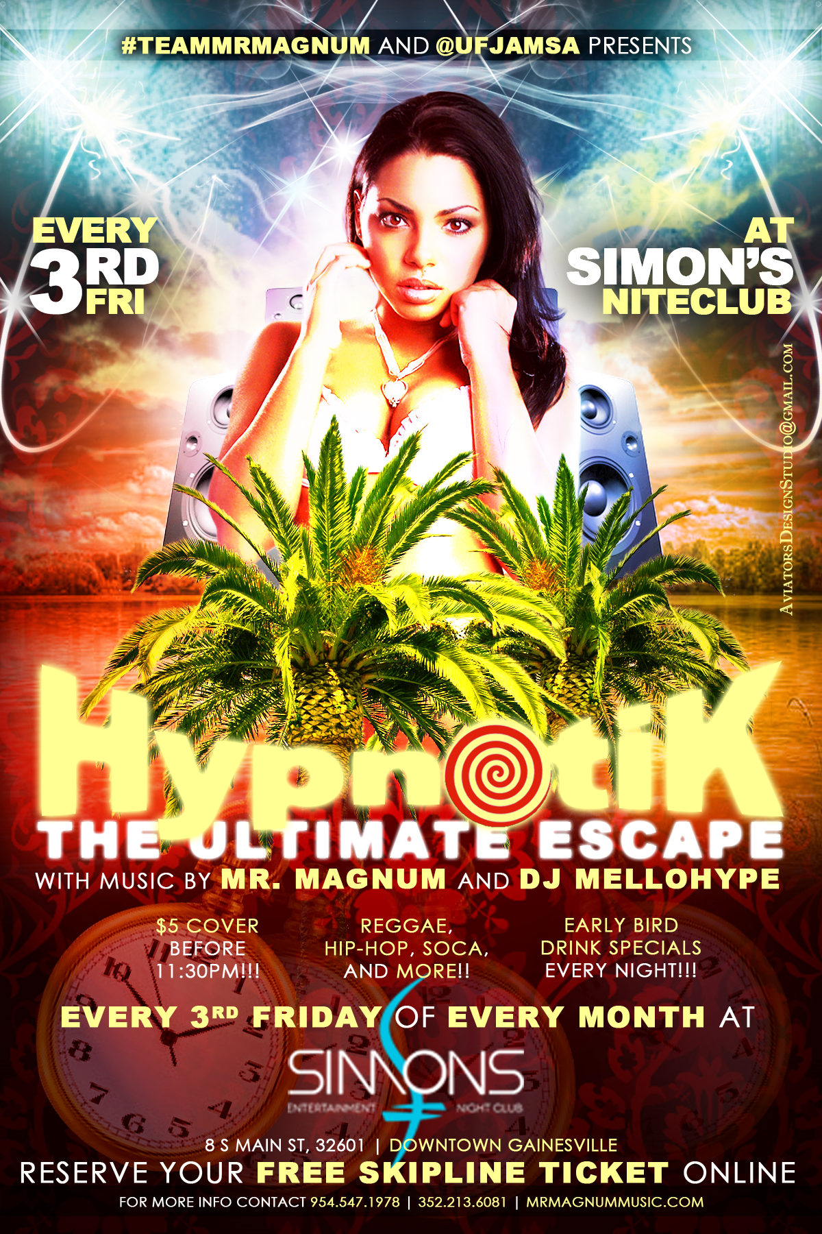 Team Mr. Magnum & UF JamSA present... Hypnotik - Gainesville's Monthly Caribbean Party Ritual - August 15th @ Simons Nightclub