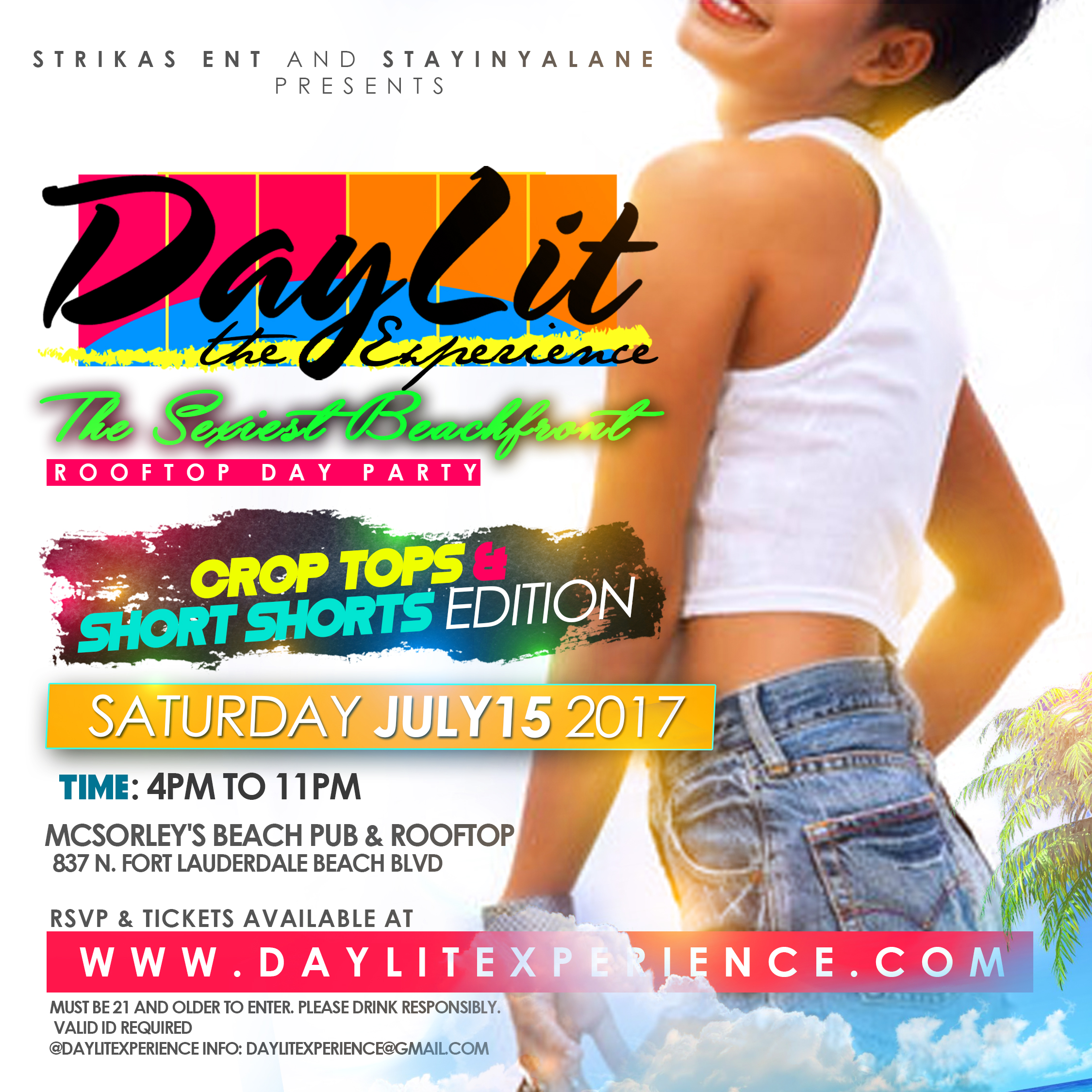 DayLit 7-15-2017 featuring Mr. Magnum, DJing in Ft. Lauderdale at McSorley's Beach Pub. Rooftop day party.